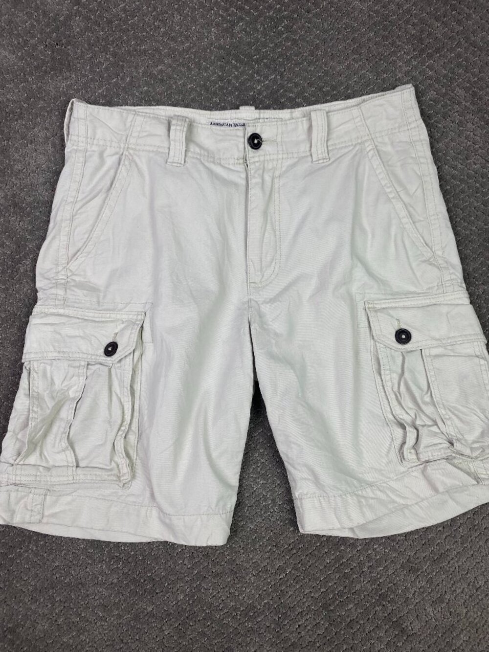 American Eagle Cargo Shorts Mens 34 Classic Fit Beige Cotton Heavyweight Utility